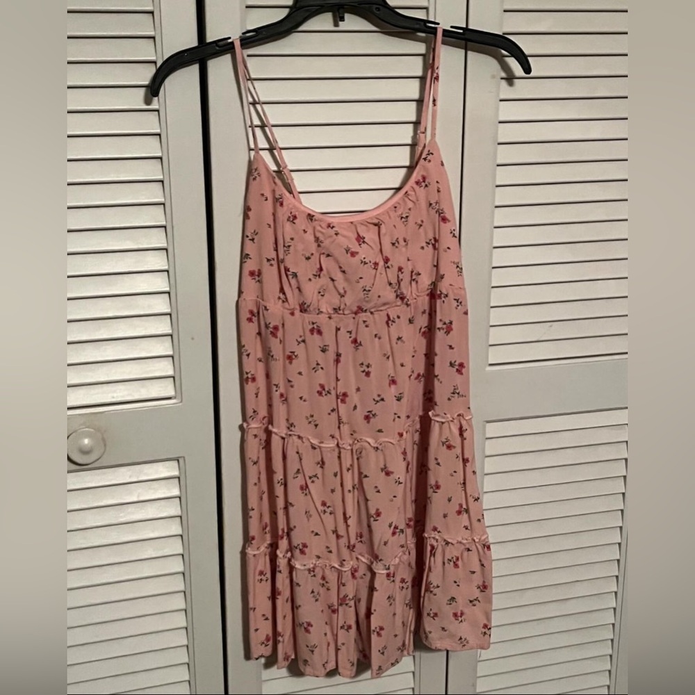 Pink floral spring dress